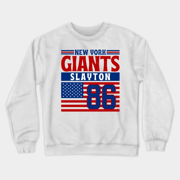 New York Giants Slayton 86 American Flag Football Crewneck Sweatshirt by Astronaut.co